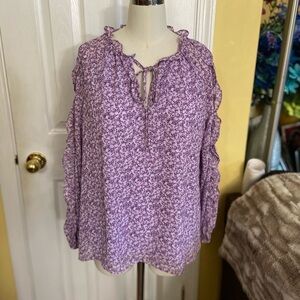 1. State Lavender Floral Blouse, size M, NWOT